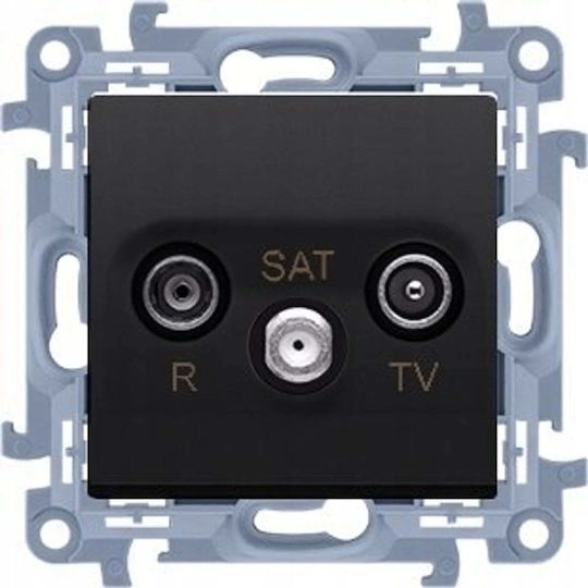 Kontakt-Simon TV-Antennensteckdose Terminal in Schwarz Farbe CASK.01/49