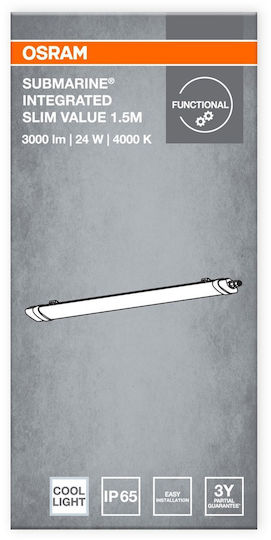 Osram LED Corp de Iluminat Liniar de Tavan 24W Alb Natural IP65 150 cm