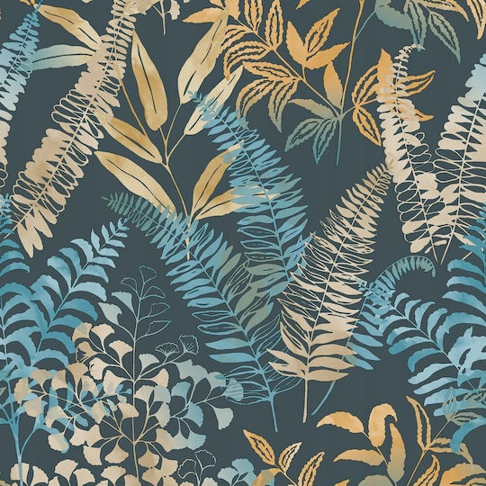 Vinyl Tapete Blau 1000x52cm Waschbar