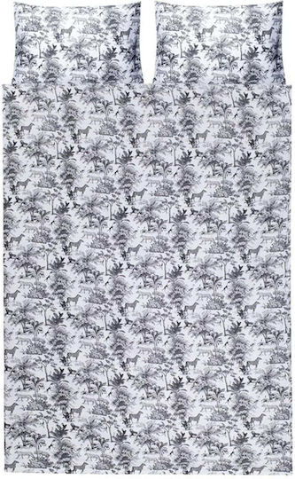 Domoletti Domoletti Baumwollsatin Bettbezug Set 200x220cm Doppel mit 2 Kissenbezügen