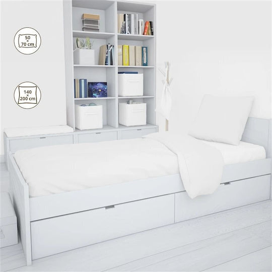 Domoletti Set Bettbezüge 140x200cm Einzel mit Kissenbezug Sateen