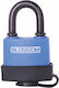 Blossom Steel Padlock Brass With Key 70mm Blue
