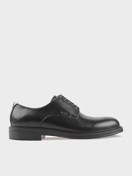 Boss Shoes Мъжки кожени обувки Черни