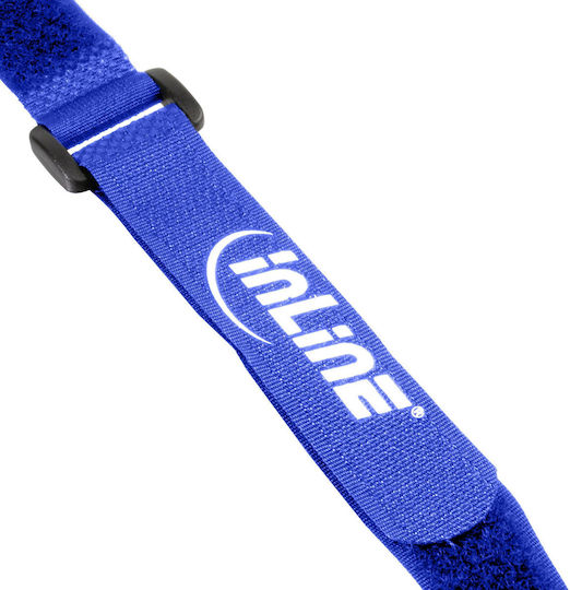 InLine Velcro Kabelbinder 400mmx20mm in Blau Farbe (10Stück)