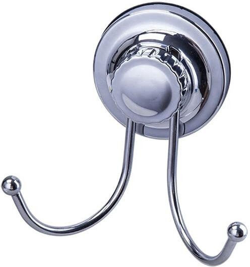 Domoletti Doppelter Badezimmerhaken mit Saugnapf Silber