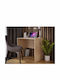 Wooden Desk Light Brown with Metal Legs & Adjustable Height 80x50x75cm