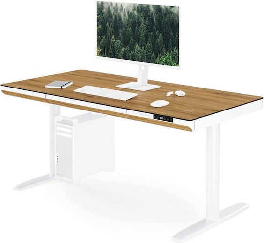 Ηλεκτρικό Γραφείο με Ρυθμιζόμενο Ύψος 140x70x75εκ. White/golden Oak Ηλεκτρικό Γραφείο με Ρυθμιζόμενο Ύψος 140x70x75εκ. White/golden Oak