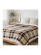Go Smart Home Fleece Blanket Double 220x240cm Brown Plaid