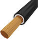 Bitner Καλώδιο Ρεύματος τύπου NYAF με Διατομή 1x4mm² σε Μαύρο Χρώμα 1m Εύκαμπτο