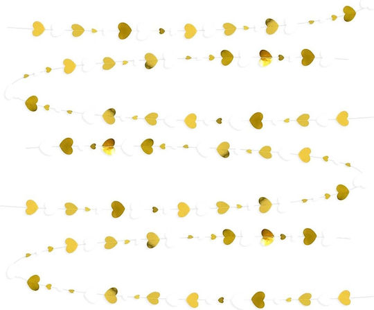 Banner Inimă Flippy Fringe Stil 4 M Inclus Rulou Ață Auriu Alb