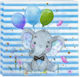 Set 20 Servetele Pentru Petreceri Flippy Cu Imprimeu Elefant 16.5 X 16.5 Cm Albastre