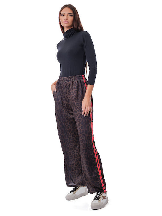 Silia D Damen Hosen Mit Animal Print Streifen