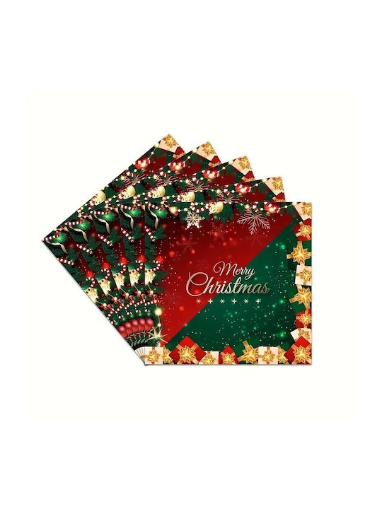 Set Șervețele Roșii De Crăciun 16.5x16.5cm 20 Bucăți
