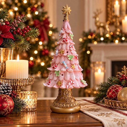 Beleuchtetes Weihnachtsdekorationen mit Bäumen 40cm Batterie Rosa Beleuchtetes Weihnachtsdekorationen mit Bäumen 40cm Batterie Rosa