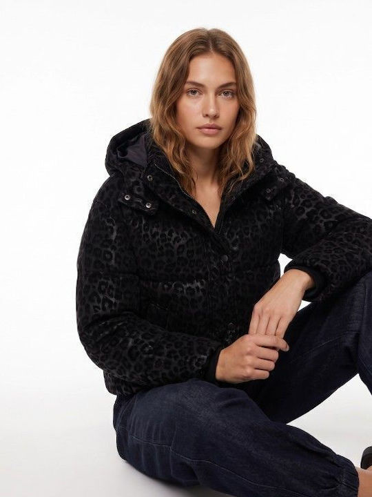 Women's Puffer Jacket for Winter Leopard