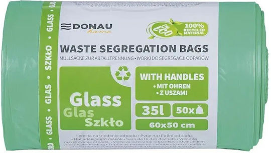 Donau Trash Bags Capacity 35lt with Handles 50pcs Green