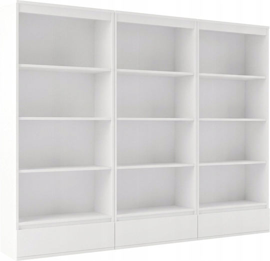 Βιβλιοθήκη Λευκό 65x37x183εκ.
