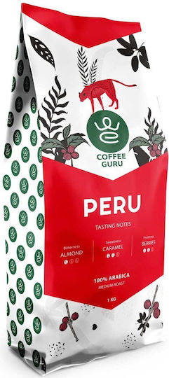 CoffeeGuru Кафе Еспресо Арабика Перу Карамел Зърна 1kg
