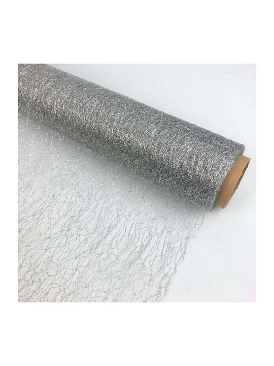 ED Collection Dekorationsstoff 48x900cm Silber