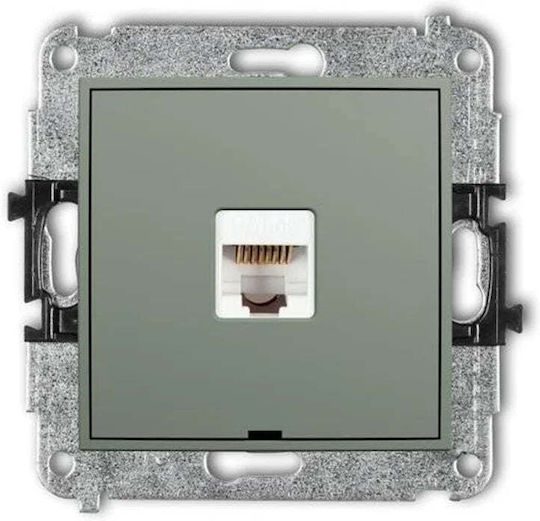 Karlik Μονός Μηχανισμός Πρίζας Δικτύου RJ45 Τύπου Cat5e σε Πράσινο Χρώμα 61MGKBO-1