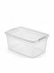 Plastic Storage Box with Wheels and Lid Transparent 58x39x25cm