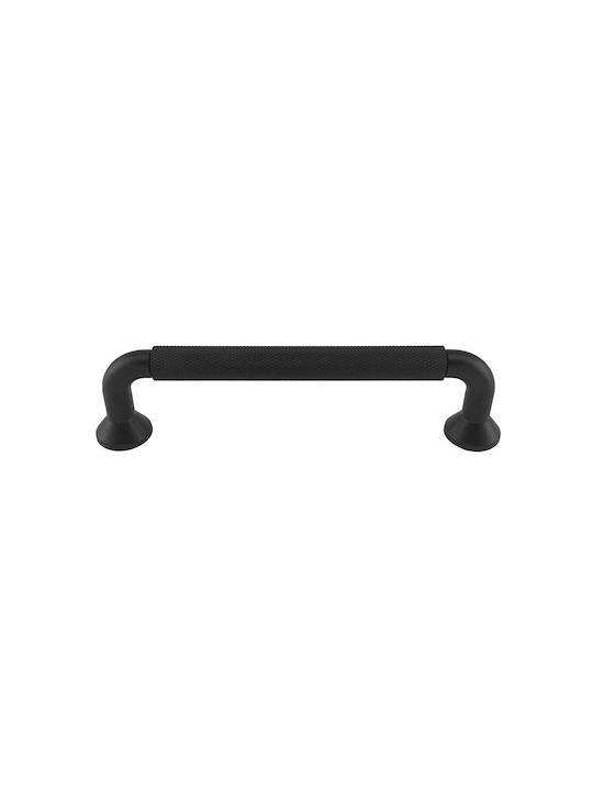 Gtv Möbelgriff aus Metall Schwarz mit Lochabstände 128mm UA-STRUCTURE-128-20M