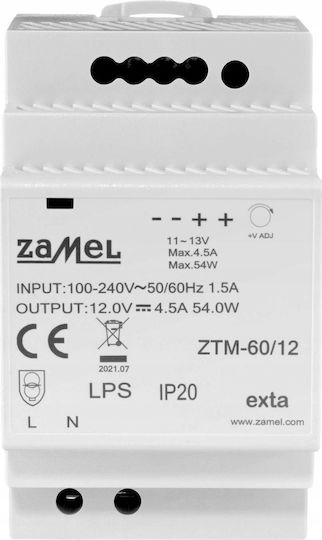 Zamel Sursă De Alimentare Din Rail Cu Ieșire 12V Și Putere 60W