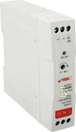 Relpol Din Rail Power Supply with 24V Output and 30W Power 1.25A