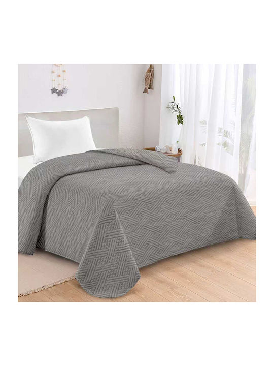 Adam Home Gloria Κουβερλί Μονό Microfiber Grey ...