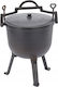 Cast Iron Hunting Pot Lid Legs Outdoor Cooking 8 Liters 32x47 Cm Black