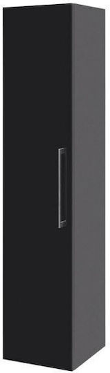 Su38-1 Einzeltür Kleiderschrank Schwarz 37.5x30.1x165cm
