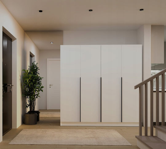 Senso 4d Τετράφυλλη Ντουλάπα White 200x56.5x200cm