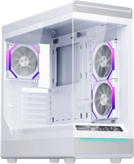 1STPLAYER WD8 Gaming Middle Tower Carcasă PC cu Deschidere Laterală și Iluminare ARGB Albă