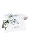 Set 50 Carduri de Masă Tip Cort Evenimente 9 X 10 Cm Pliate 9 X 5 Cm Elegant Model Botanic Frunze Verzi Carton Preasamblat Prepliat Nunți Botezuri Aniversări Sărbători Mărturii
