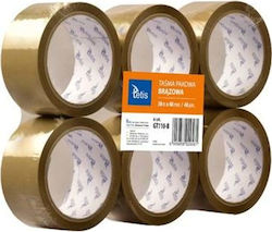 Tetis Silent Packaging Tape 48mm x 50m In Brown Colour 6 Pieces