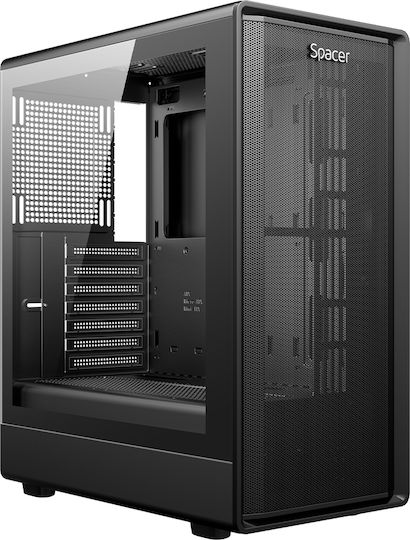 Spacer Dragon Gaming Middle Tower Carcasă PC cu Deschidere Laterală Negru