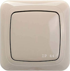 Liregus Waterproof Recessed Wall Switch with Beige Frame