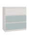 Chest of Drawers Wooden Malwa with 3 Drawers White 70x40x75cm