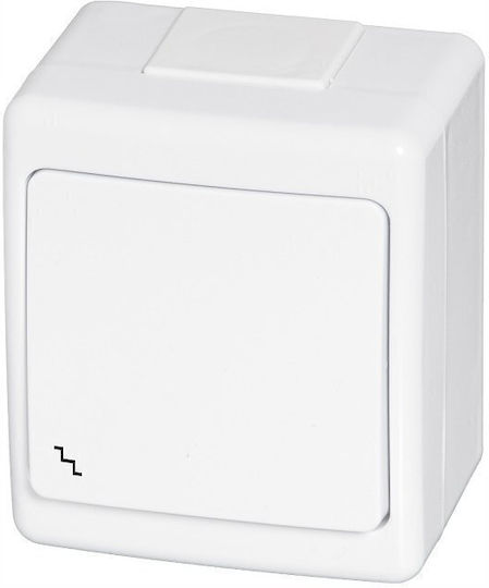 PAWBOL Waterproof Recessed Wall Switch One-Way with Frame Aller Retour White