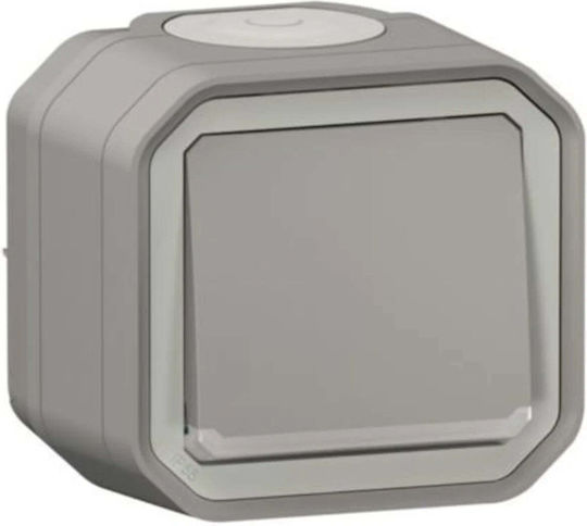 Legrand Plexo Waterproof Wall-mounted Electrical Wall Switch with Aller Retour Frame Grey