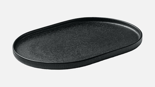 Playground Playground Servierplatte Oval Keramik Schwarz 30x20cm