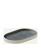Playground Playground Servierplatte Oval aus Porzellan Grau 18x11cm