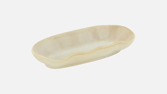 Playground Servierplatte Oval aus Porzellan Beige 15x6.5cm