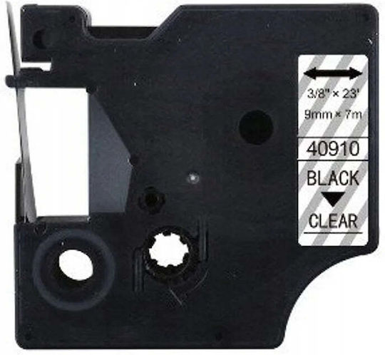 TelForceOne Ταινία Ετικετογράφου 1m x 9mm σε Μαύρο Χρώμα Συμβατή με Dymo D1