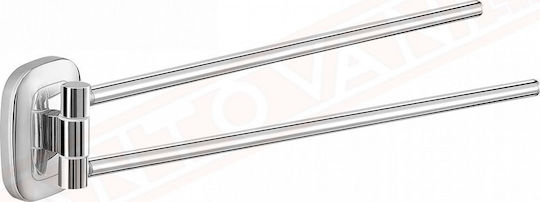 Doppel Wandhalterung für Badezimmerhaken mit Schrauben in Silber