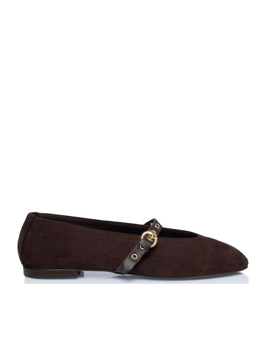 Sante Silia D Wildleder Damen Ballerinas Braune