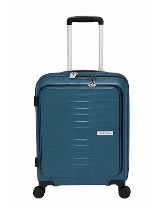 Nautica Valiză de Călătorie de Cabină Dură Metalic Albastră cu 4 Roți Înălțime 55 cm