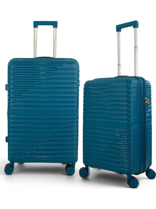 Playful Bags Reise Koffer Hart Petrol Blau Maximale Höhe 60cm Set 2 Stück