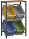 Songmics Raft de Bucătărie Metalic 2 Locuri Maro 70x40x117cm
