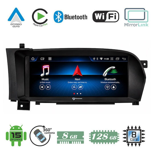 VenCore Auto-Audiosystem für Mercedes-Benz S-Klasse / CL Klasse 2006-2013 Bluetooth USB Eingebautes Wi-Fi GPS Apple CarPlay Android Auto Notenblätter mit Touchscreen 10,25"
